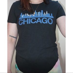 Tailgate Chicago skyline women's fitted t-shirt